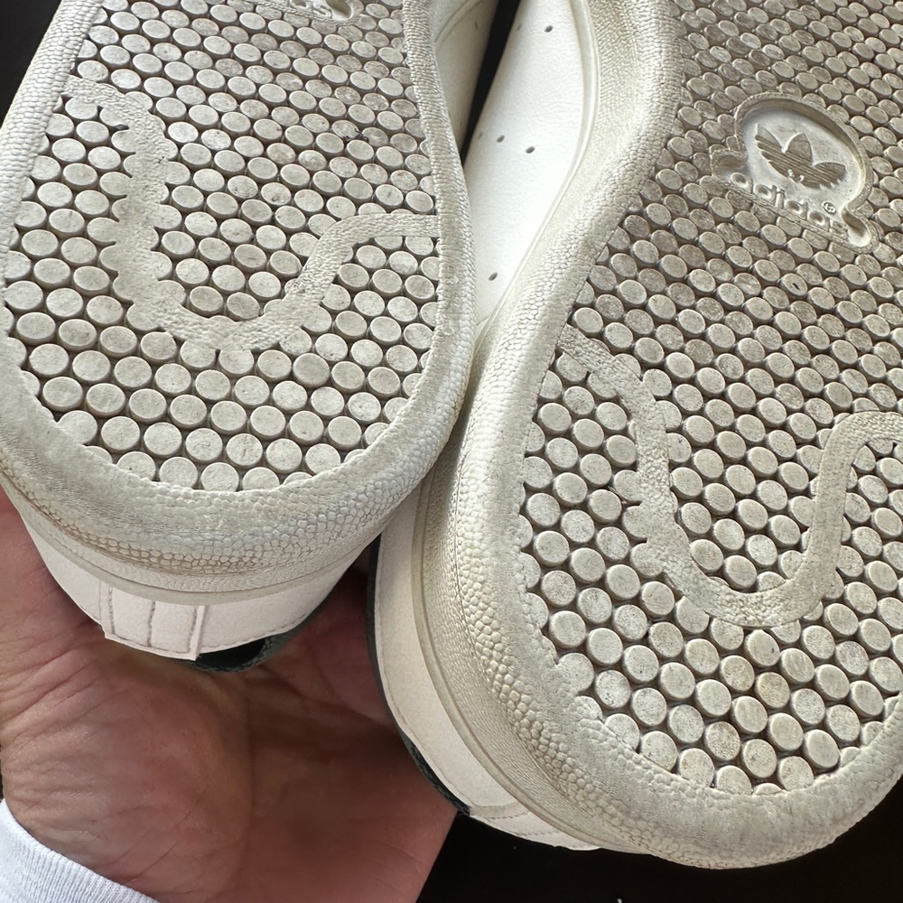 adidas Stan Smith White Leather Sneakers with Green Heel Tab Size 10 - Picture 10 of 10